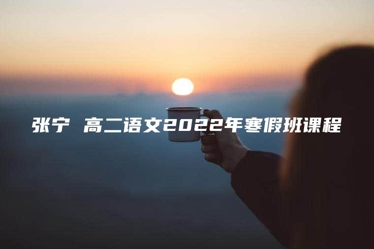 张宁 高二语文2022年寒假班课程